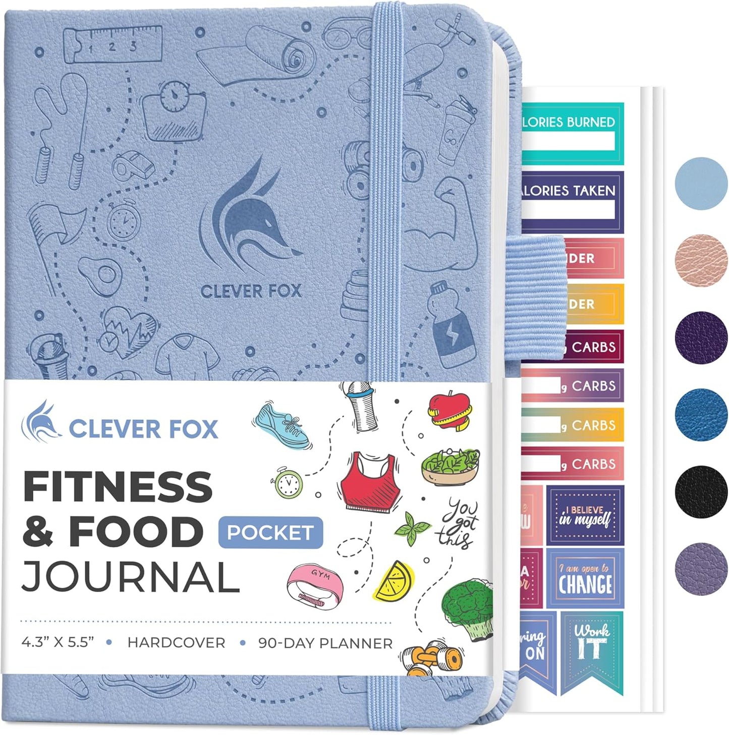 Clever Fox Fitness & Food Journal – Nutrition & Workout Planner for Women & Men – Diet & Gym Exercise Log Book with Calendars, Diet & Training Trackers - Undated, A5 Size, Hardcover (Forest Green)