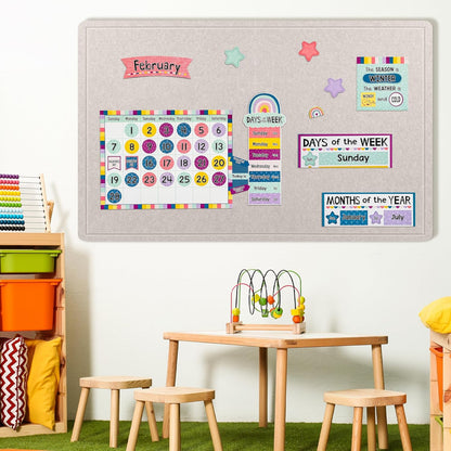 AKTOP Bulletin Board, 24" x 16" Foldable Felt Notice Pin Board for Wall, Decorative CorkBoard Photo Display Board with Self-Adhesive Tape, Vision Board Cork Board Alternative with 25 Pushpins - Latte