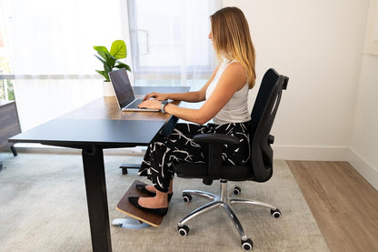 Under Desk Footrest for Active Sitting – Motion Rocking Foot Rest to Bounce & Fidget While You Work – Ergonomic Wooden Desk Foot Rest for Circulation & Focus – Hopper