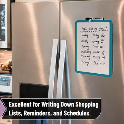 Mr. Pen- Dry Erase Board, 14” x 11” with a Black Dry Erase Marker, White Frame, Small Mini White Board for Students, Fridge, Wall, Locker, Includes Double Sided Tapes