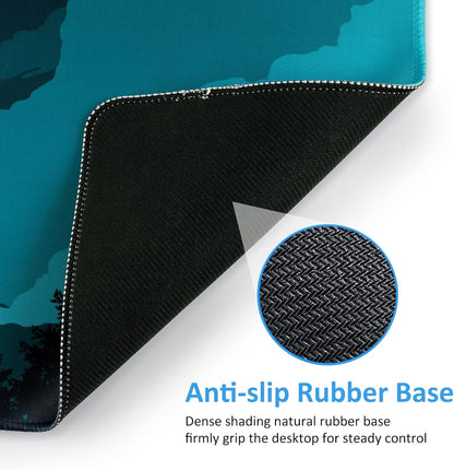 iCasso Desk Cover Mat, Office Mouse Pad, Desk Protector Mat, Extra Large Matt for Desktop,Anti-Slip XXL Big Mousepad with Stitched Edges for Computer Keyboard Retro Black - Colors A
