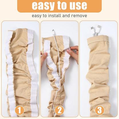 Hahafelt 4 Pcs 6 ft Fabric Cord Cover Decorative Cord Cover Burlap Cable Chain Sleeve for Chandelier Lamps Lighting Wires Cable Management