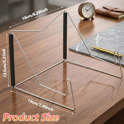Book Stand for Reading - Fold-n-Stow Portable Book Stand, Metal Music Books Easel Display Holder for Display Pictures Photo Frames Books Decorative Plates Plaque Menu