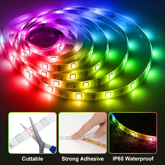 LED Strip Lights 6.56Ft, RGB LED Lights Strip for 40-60in TV Backlight, RGB Color Strips Light Waterproof IP65 with Remote, USB Bias LED Lights Kit for Bedroom PC Monitor Mirror Cabinet Desk