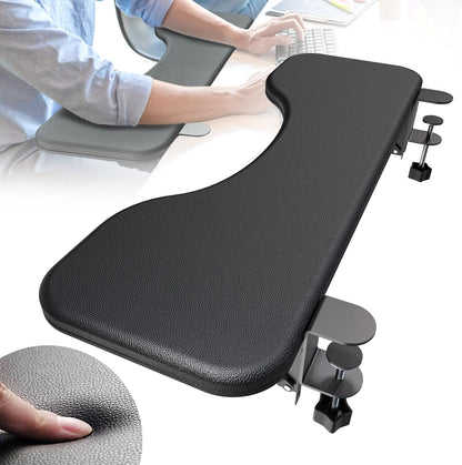 NODOCA Arm Rest for Desk, Ergonomics Wrist Rest, Desk Extender, Soft Sponge Built-in, Comfortable Arm Support for Desk, Wrapped in Eco-Friendly Leather, Foldable Elbow Rest for Desk(2, Black, 8.9'')
