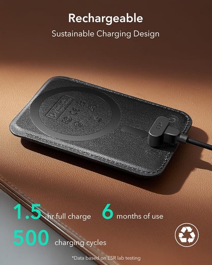 ESR Geo for MagSafe Wallet with Full Find My Functionality, RFID Blocking, 5 Cards Holder for Phone Case, Strong Magnetic Wallet for iPhone 17e/17/16/15/14/13/12 Series, Not for 13/12 Mini, Black