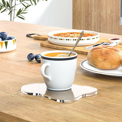 Acrylic Coaster Decorative Plates, Irregular Bar Drink Coaster, Clear Cloud Shape Coffee Cup Coaster, Perfect for Tabletop Protection and Accessories Display.(Gold)