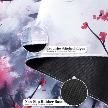 iCasso Desk Cover Mat, Office Mouse Pad, Desk Protector Mat, Extra Large Matt for Desktop,Anti-Slip XXL Big Mousepad with Stitched Edges for Computer Keyboard Retro Black - Colors B