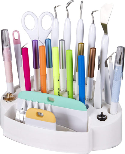 ArtBin 6974AG Desktop Accessory Storage with 24 Slots, [1] Art & Craft Organizer, White