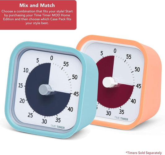Time Timer MOD 60-Minute Visual Timer, Home Edition, Silent Operation, Study Tool for Homeschool and Office Use (Lake Day Blue)
