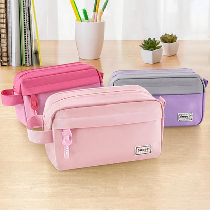 Sooez Original High Capacity Pencil Case, Big Pencil Bag Pouch Box Organizer Pen Case, Aesthetic Supply for Girls Adults, Portable Journaling Supplies with Easy Grip Handle & Loop, Mint Green
