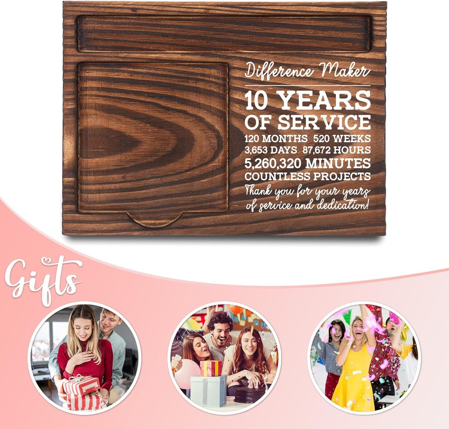 Inspirational Motivational Gifts, Encourage Gifts, Recovery Gifts, Little Reminders Sticky Note Holder, Post-it Note Dispenser for Desk, Wooden Post-it Note & Pen Holder 6.5" x 4.7" - FTA121