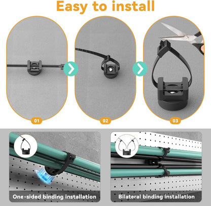 110 Pcs Magnetic Zip Tie Mount Base 26lbs Strong Magnetic Zip Tie Holder Multipurpose Magnet Cable Tie Clips Holder Wire Management Clips for Home Office Marine Electrical Wiring Organization Black