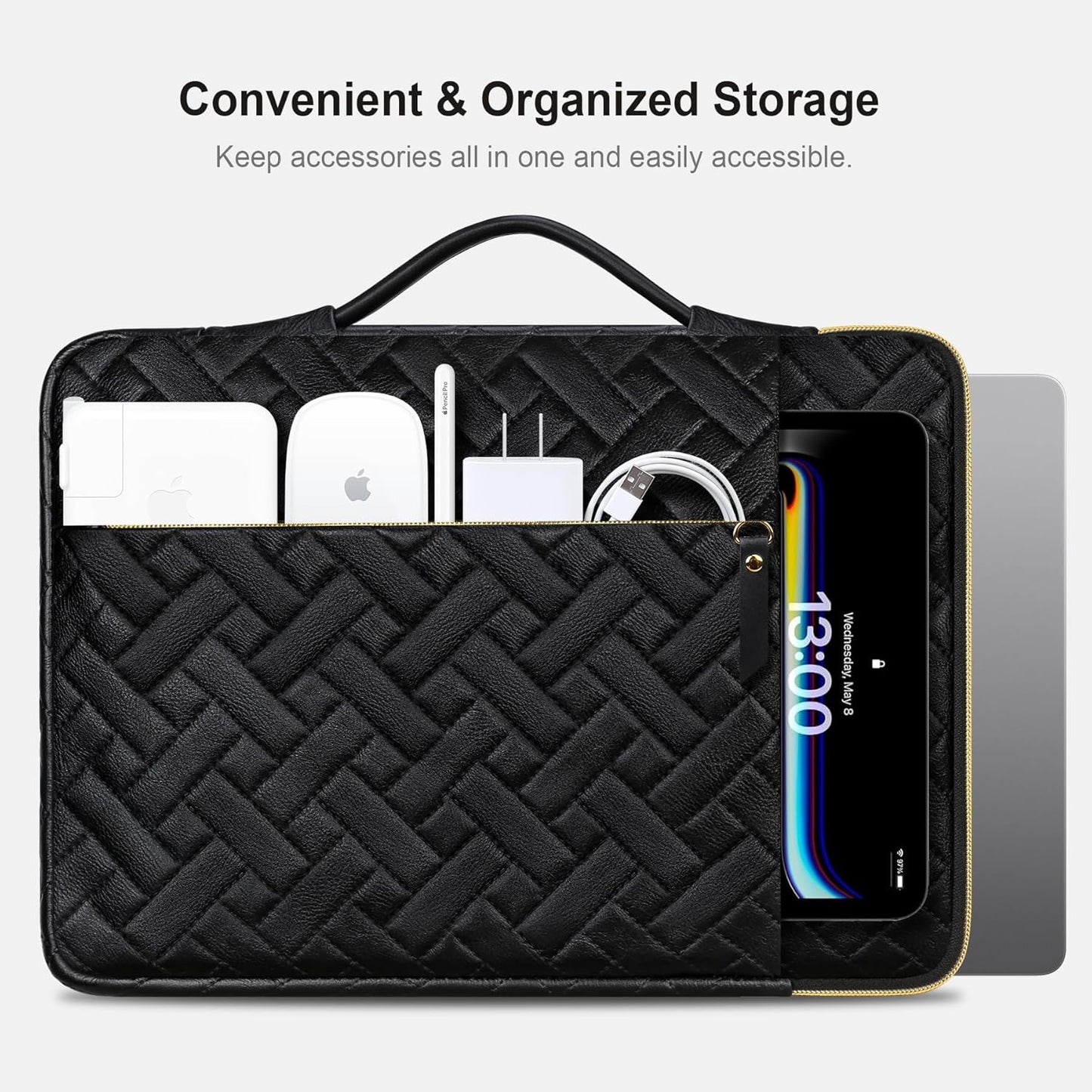 Lacdo 360° Protective 16 Inch Laptop Sleeve Case for 16 Inch HP Lenovo ASUS Acer Dell Laptop/HP Pavilion Envy/Lenovo ThinkPad IdeaPad/Acer Swift/ASUS Vivobook/Dell Computer Bag, Black