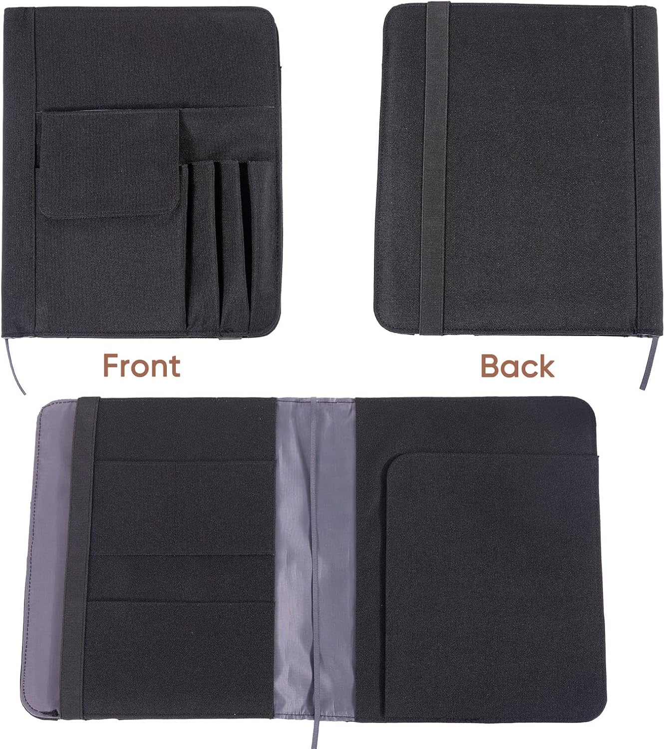 Journal Notebook Cover for Work, Journaling Notebooks Protector - Portfolio Organizer Compatible with Rocketbook Fusion, with Pen loop, Business Card Holder, File Pocket for accessories