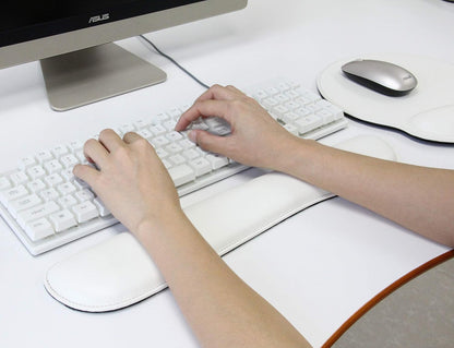 RICHEN Keyboard Wrist Rest and Mouse Pad with Wrist Support, Memory Foam Set for Gaming and Office, Comfortable & Lightweight for Easy Typing & Pain Relief (White Butterflies)
