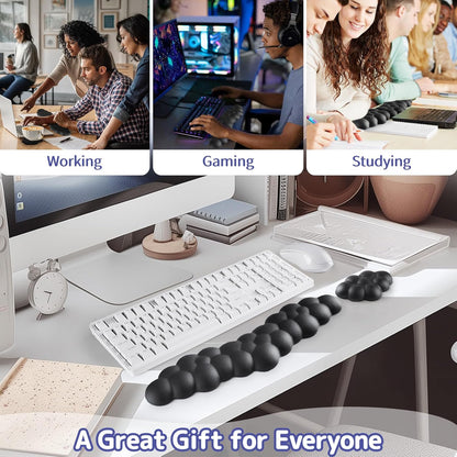 Sushret Cloud Wrist Rest for Keyboard and Mouse, Memory Foam PU Leather Keyboard Wrist Rest with Ergonomic Support, Non-Slip Base, Cute Arm Rest Pad & Palm Cushion, Office Desk Accessory, Purple