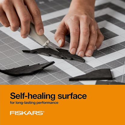 Fiskars Self Healing Cutting Mat with Grid for Sewing, Quilting, and Crafts - 18" x 24 Grid Lilac/Mountain Haze