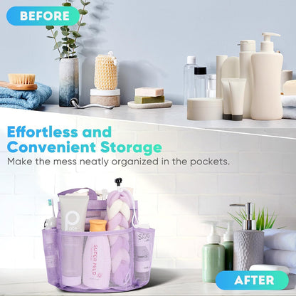 EUDELE Mesh Shower Caddy Portable for College Dorm Room Essentials, Shower Caddy Dorm with 8-Pocket Large Capacity for Beach, Swimming, Gym, Travel essentials