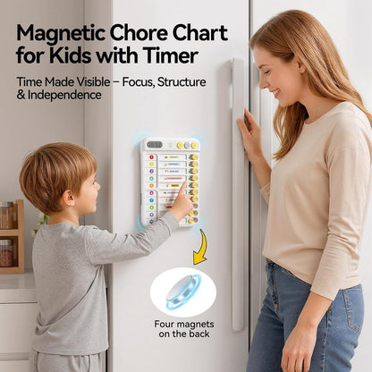Chore Chart for Kids, Checklist Planning Board with Sliders, 19 Personalizable Sheets and Magnetic Marker, ADHD Tools for Kids to Do List Routine Chart Visual Schedule Board with Stand