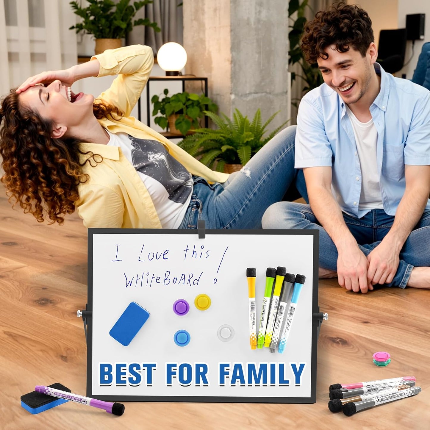 Grtard Dry Erase Magnetic White Board, 16''x12'' Double-Sided Desktop Whiteboard with Stand, Portable Small Whiteboard Set, Dry Erase Board for to-Do Lists, Planning & Office, Home