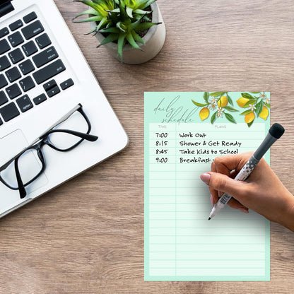 Dry Erase Daily Schedule Planner Sticker Decal by Glassboard Studio | Removable & Reusable | Magnetic Fine-Tip Marker Included (9 x 12 inches, White)