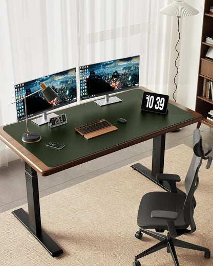 YSAGi 35.4" x 17" Large PU Leather Desk Mat for Keyboard and Mouse - Waterproof Non-Slip Desk Pad Protector for Office, Home, Writing Desk, Black