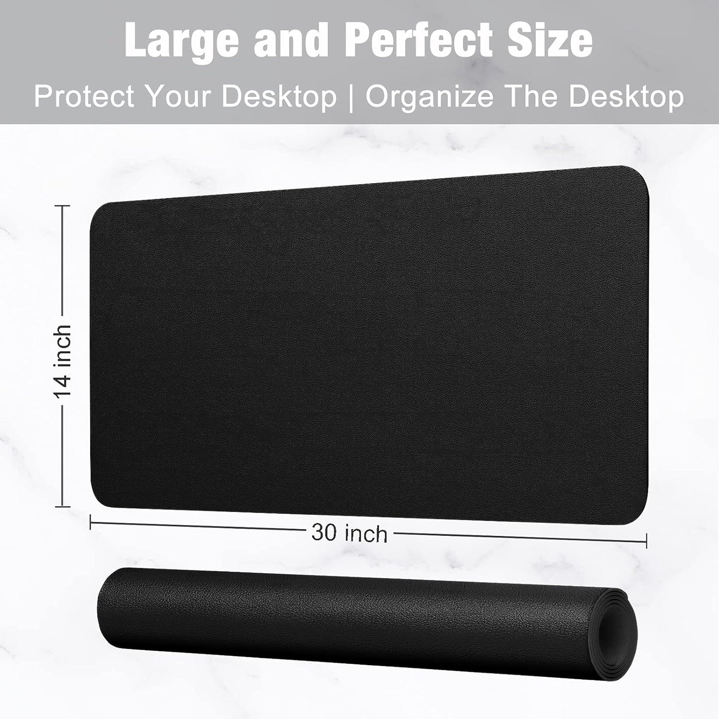 Hsurbtra Desk Pad, 23.6" x 13.8" PU Leather Desk Mat, M Extended Mouse Pad, Waterproof Desktop Blotter Protector, Non-Slip Ultra Thin Small Laptop Keyboard Writing Mat for Office Home, Pink