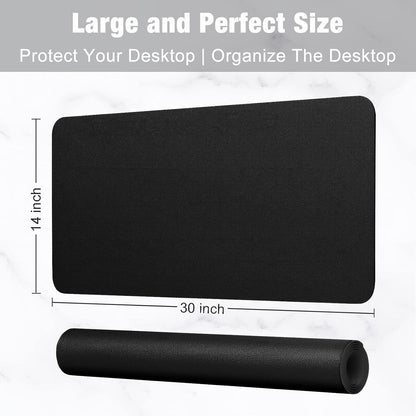 Hsurbtra Desk Pad, 23.6" x 13.8" PU Leather Desk Mat, M Extended Mouse Pad, Waterproof Desktop Blotter Protector, Non-Slip Ultra Thin Small Laptop Keyboard Writing Mat for Office Home, Pink