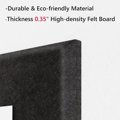 Neatsure Large Cork Board for Wall, Black Felt Bulletin Board with Pushpins, 36" x 24" 6 Panels Wall Tiles, Tack Push Pin Boards for Office