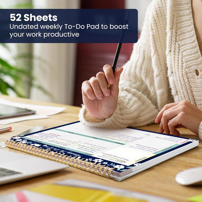 Weekly To Do List Notepad with 52 Undated Sheets（8.5"×11"）- Undated Weekly Planner Notepad for Office Desk Accessories and Supplies - Midnight Lilac