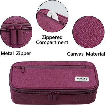 WEMATE Pencil Case, Large Storage Organizer, Makeup Bag, Teacher Must - have, Big Pencil Pouch, Marker Case for College