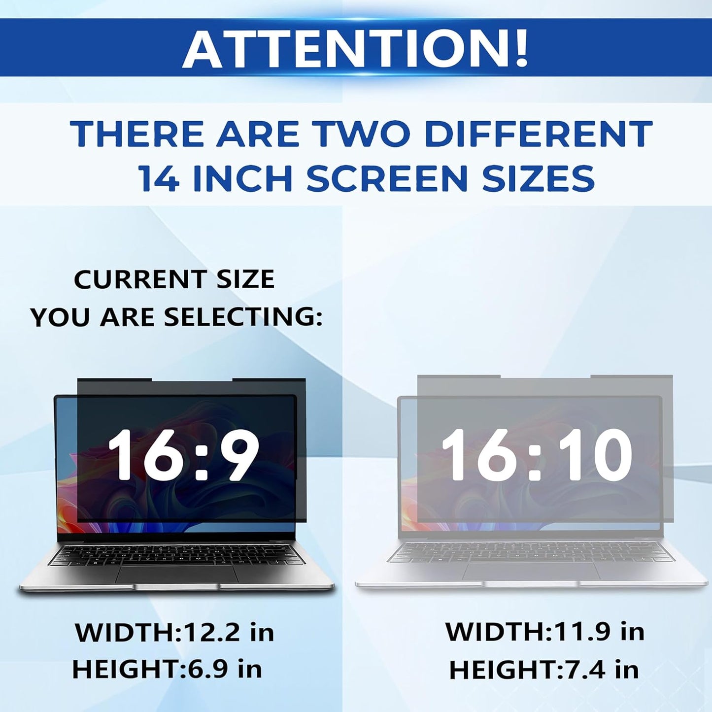 Magnetic Laptop Privacy Screen 15.6 Inch 16:9, Removable Computer Privacy Filter Shield and Anti Glare Blue Light Screen Protector, Compatible with HP Dell Acer Asus Samsung Lenovo ThinkPad