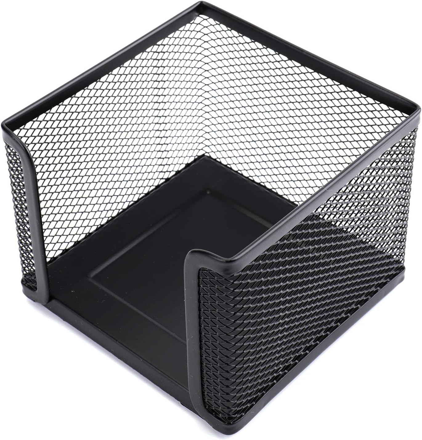 4 Pack Mesh Memo Holder, 4 x 4 Inch Black Metal Mesh Sticky Note Dispenser Cube Memo Pad Holder for Pen, Pencil, Paperclip, Thumbtack, Desk Organizer for Office Home School