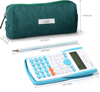 Pencil Bag Pen Case, Soft Corduroy Small Pencil Pouch Organizer with Zipper, Cute Pencil Case Pouch Stationery for Girls and Boys – Apricot