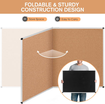 Bulletin Board 36 x 48, Silver Aluminium Framed 4x3 Large Wall Mounted Cork Office Notice Pin Board
