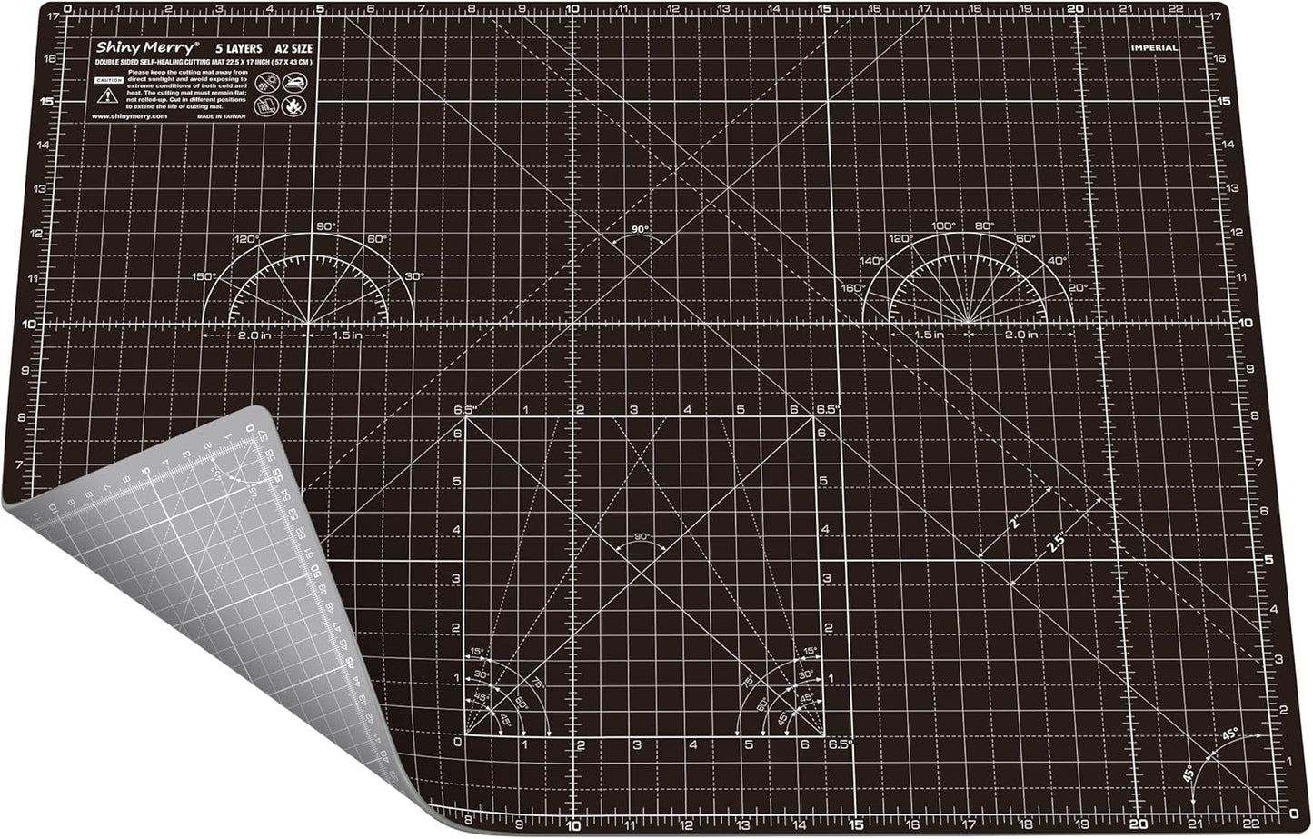 Self Healing Cutting Mat A3 12"x18" – Double Sided 5-Ply Craft Mat for Sewing, Quilting, Fabric, Scrapbooking – Pink/Purple