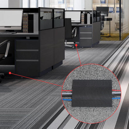 WILLBOND Carpet Cord Cover Cable Protector Floor Cover Cable Protector Management Only for Commercial Office Carpet(19.69 ft,Black)