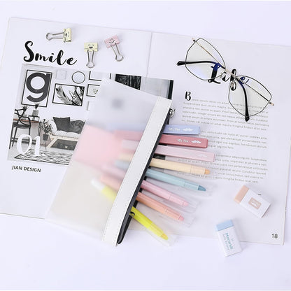 Mr. Pen- Clear Pencil Pouch, 8.50"x4.25", 3 Pack, Durable TPU Material, Medium Water-Resistant Pencil Bags with Smooth Zipper, Multipurpose Clear Pouch for Stationery, School, Office, Travel Supplies