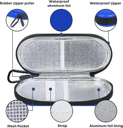 MOSLA Insulin Cooler Travel Case with 2 Reusable Ice Packs for Insulin Pen Portable Medical Cooler Bag for Diabetes and Other Diabetic Supplies for The Daily Life and Trip