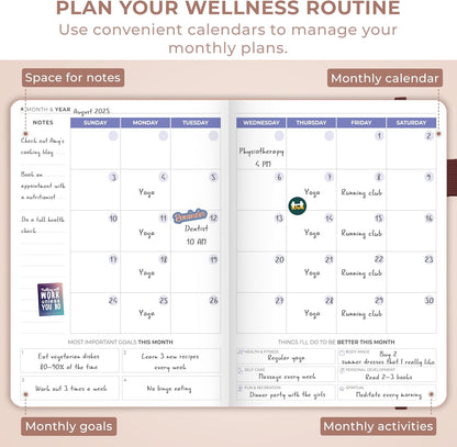 Clever Fox Fitness & Food Journal – Nutrition & Workout Planner for Women & Men – Diet & Gym Exercise Log Book with Calendars, Diet & Training Trackers - Undated, A5 Size, Hardcover (Forest Green)