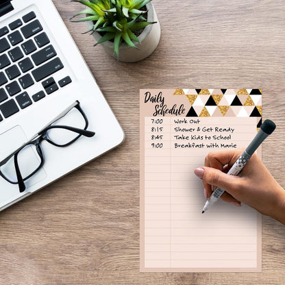 Dry Erase Daily Schedule Planner Sticker Decal by Glassboard Studio | Removable & Reusable | Magnetic Fine-Tip Marker Included (9 x 12 inches, White)