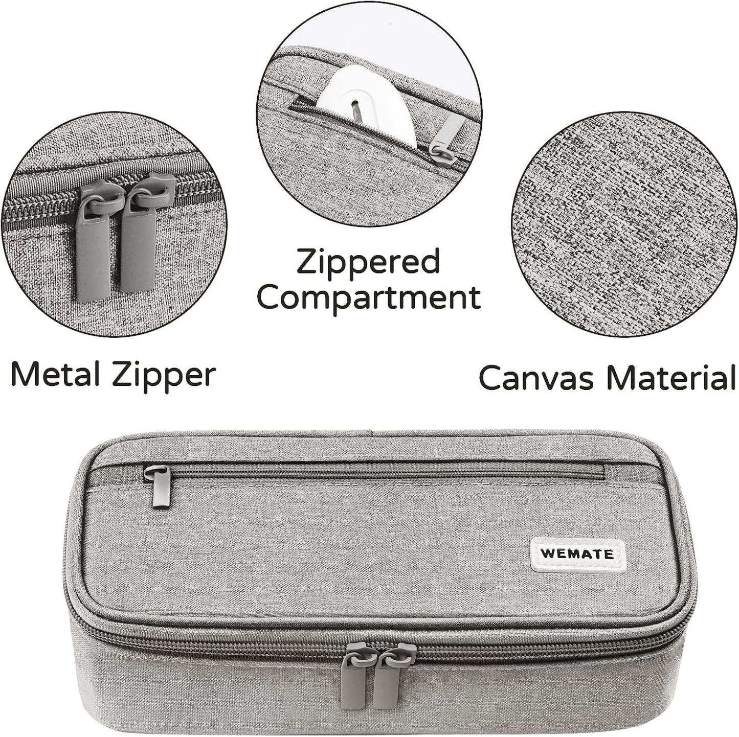 WEMATE Pencil Case, Large Storage Organizer, Makeup Bag, Teacher Must - have, Big Pencil Pouch, Marker Case for College