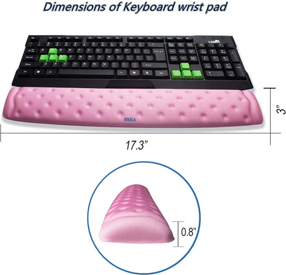 BRILA Memory Foam Mouse & Keyboard Wrist Rest Support Pad Cushion Set for Computer, Laptop, Office Work, PC Gaming - Massage Holes Design - Easy Typing Wrist Pain Relief (Nebula)