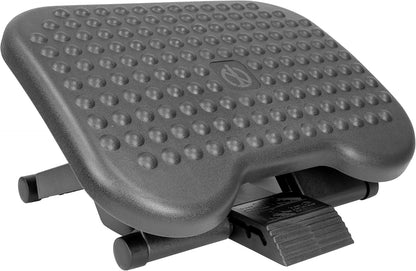 Mount-It! Under Desk Footrest with Foot Pedal Height Adjustment (4.25"–6.75"), Adjustable 30° Tilt Ergonomic Office Foot Rest, Non Slip Massage Surface Foot Stool Under Desk
