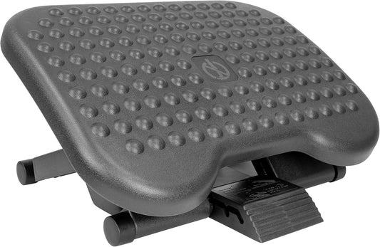 Mount-It! Under Desk Footrest with Foot Pedal Height Adjustment (4.25"–6.75"), Adjustable 30° Tilt Ergonomic Office Foot Rest, Non Slip Massage Surface Foot Stool Under Desk
