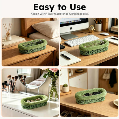 Glasses Holder,Anti-scratch Plush Lined Eyeglass Holder Stand for Nightstand Desk Storage Organizer