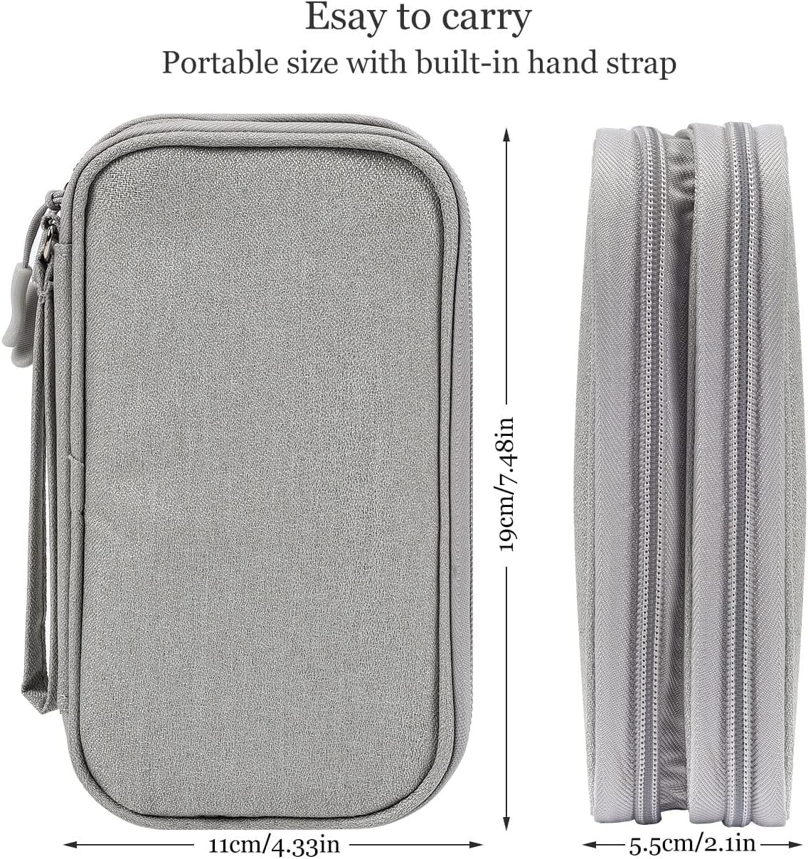 CAOODKDK Electronics Accessories Organizer Pouch Bag, Travel Universal Organizer for Cable, Charger, Phone, SD Card, Business Travel Gadget Bag
