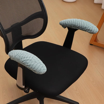 FORCHEER Office Chair Armrest Covers 12-15 Inch Velvet Elastic Black Arm Rest Covers for Desk Computer Chairs Washable