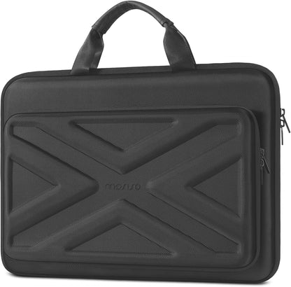 MOSISO 15.6-16 inch Laptop Hard Case, 15 inch Shockproof Waterproof Laptop Case Hard Shell Compatible with MacBook HP Dell, Carrying Sleeve Computer Bag with Sturdy Handle&Front Pocket&Belt, Black